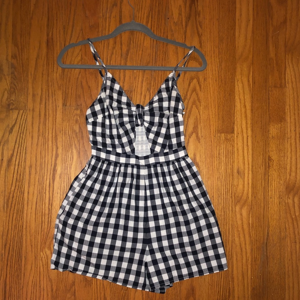 american eagle gingham romper